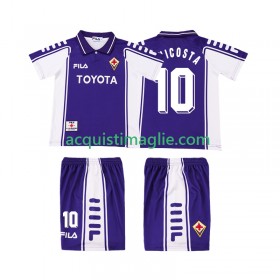 Divisa di Calcio ACF Fiorentina RUI COSTA 10 1999 2000 Retro Bambino Prima